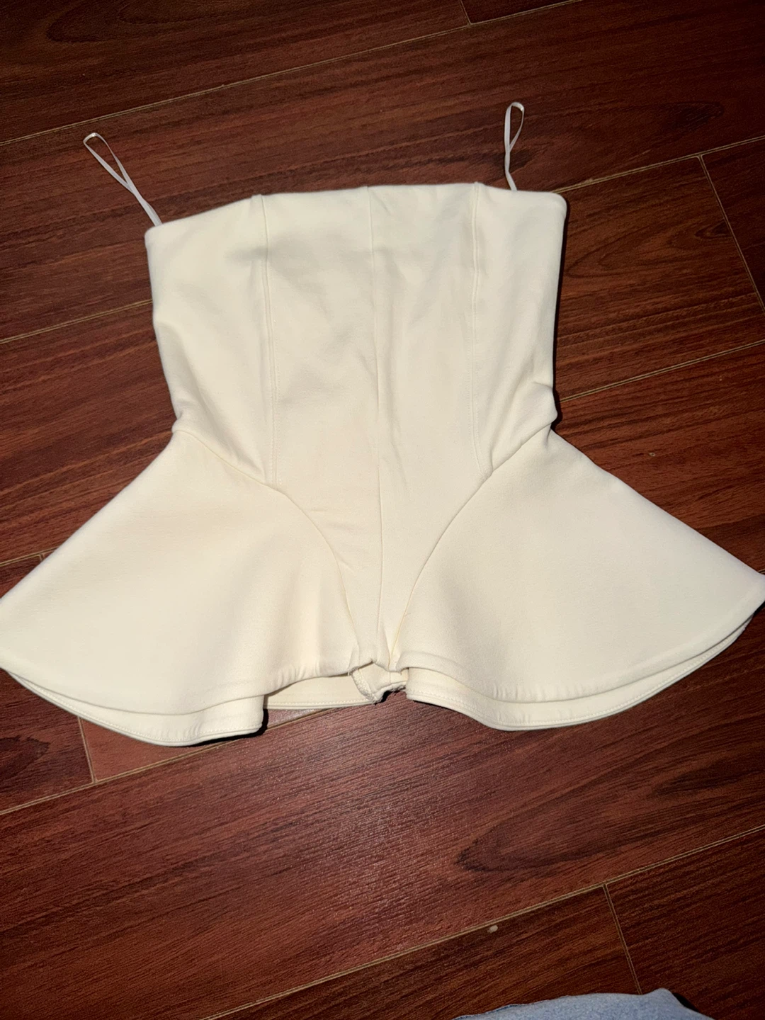 Zara White Peplum Corset Top - photo 2