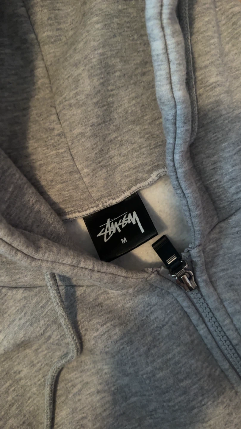 Stüssy Grey Zip-Up Hoodie Size Medium - photo 2