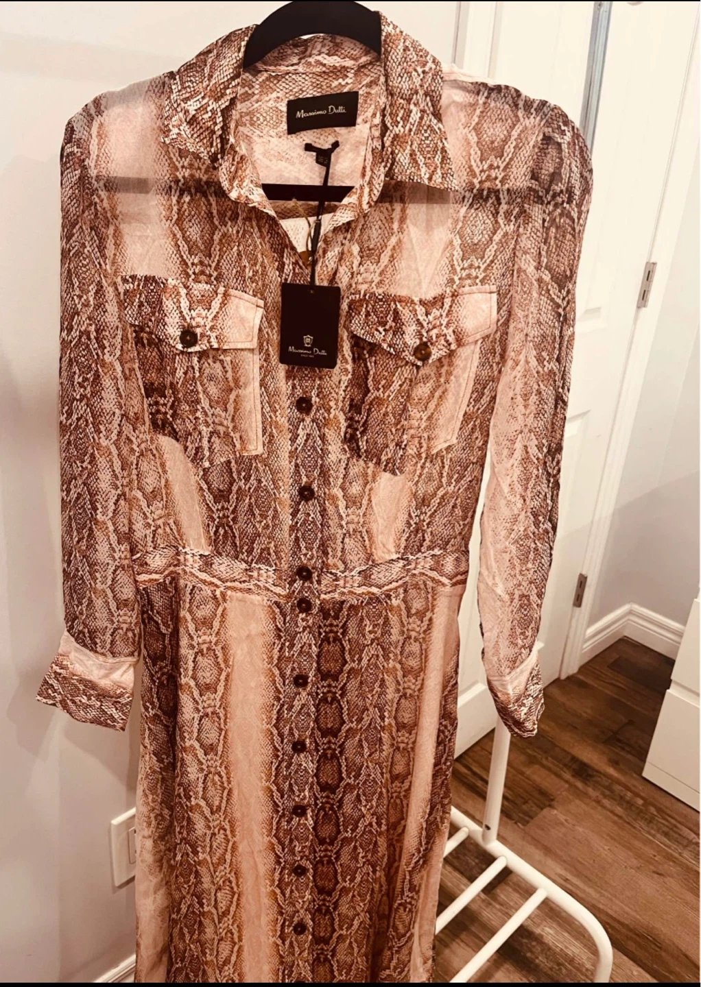 Massimo Dutti Snakeskin Print Shirt Dress