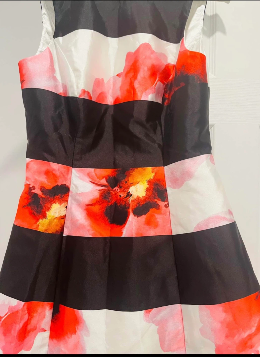 Coast Floral Stripe Fit and Flare Dress