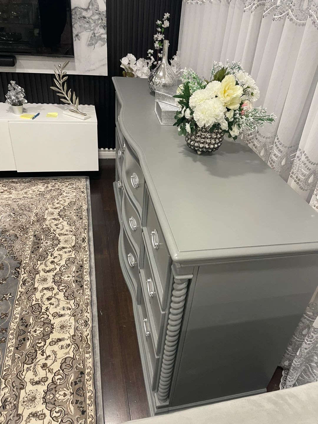 Grey 9-Drawer Dresser