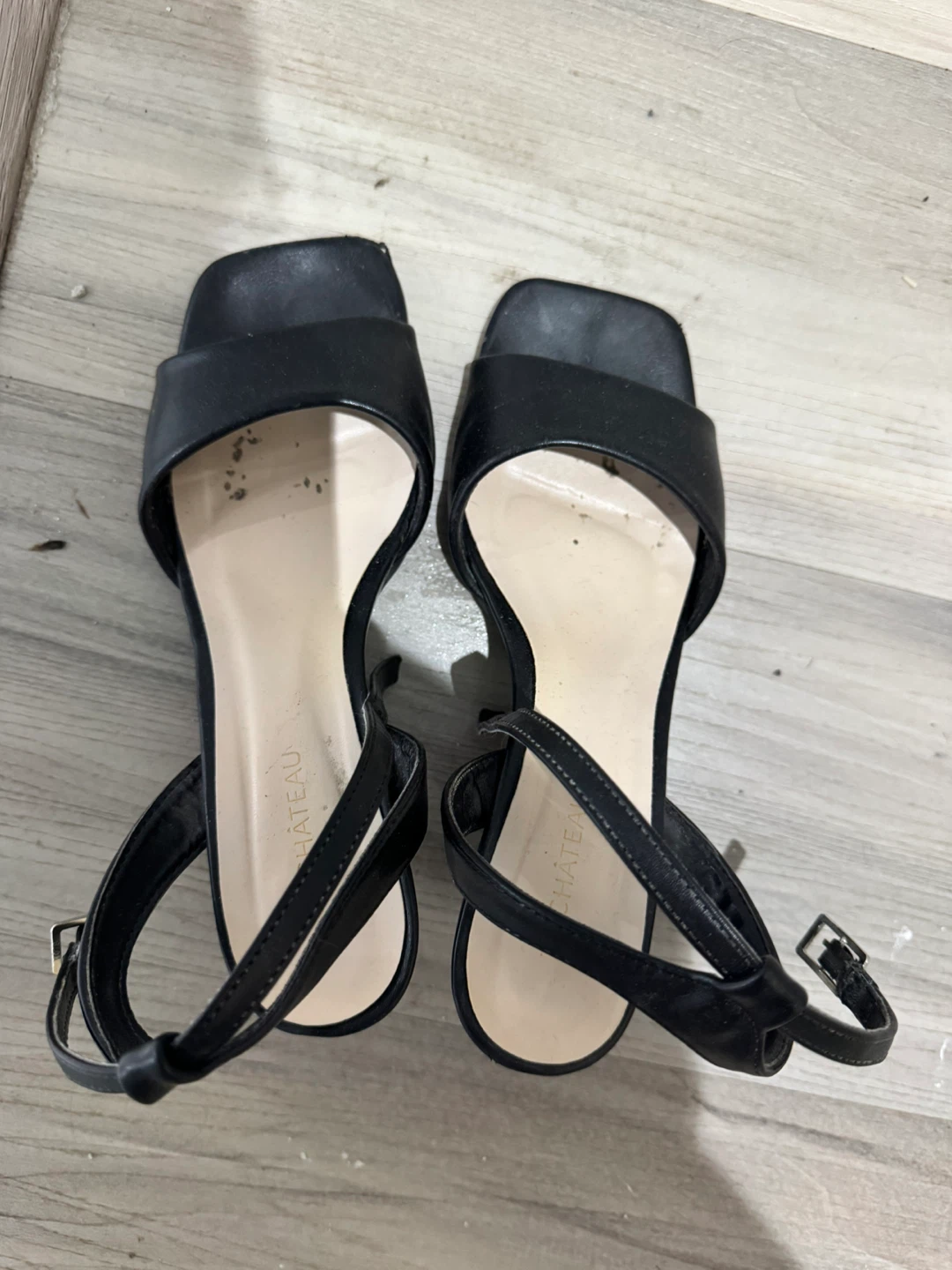 Château Black Strappy Heels - Size 7