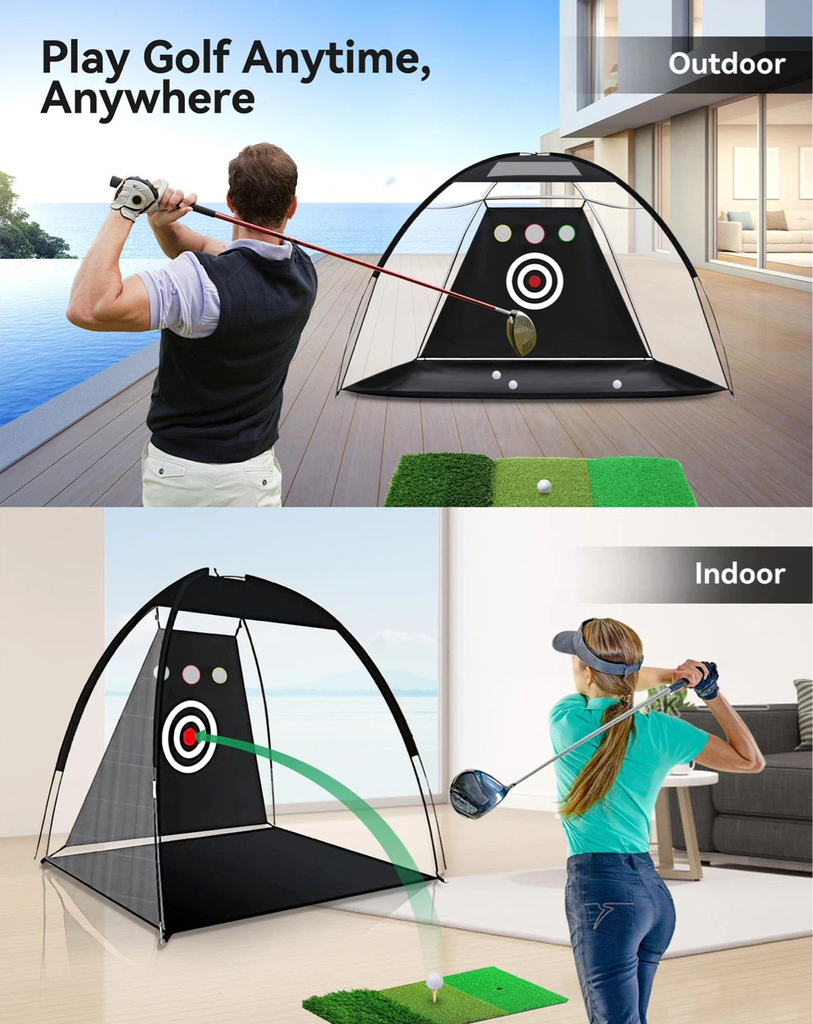 Outdoor Indoor Golf Hitting Net with 10 Balls - 10’x7’ - photo 5