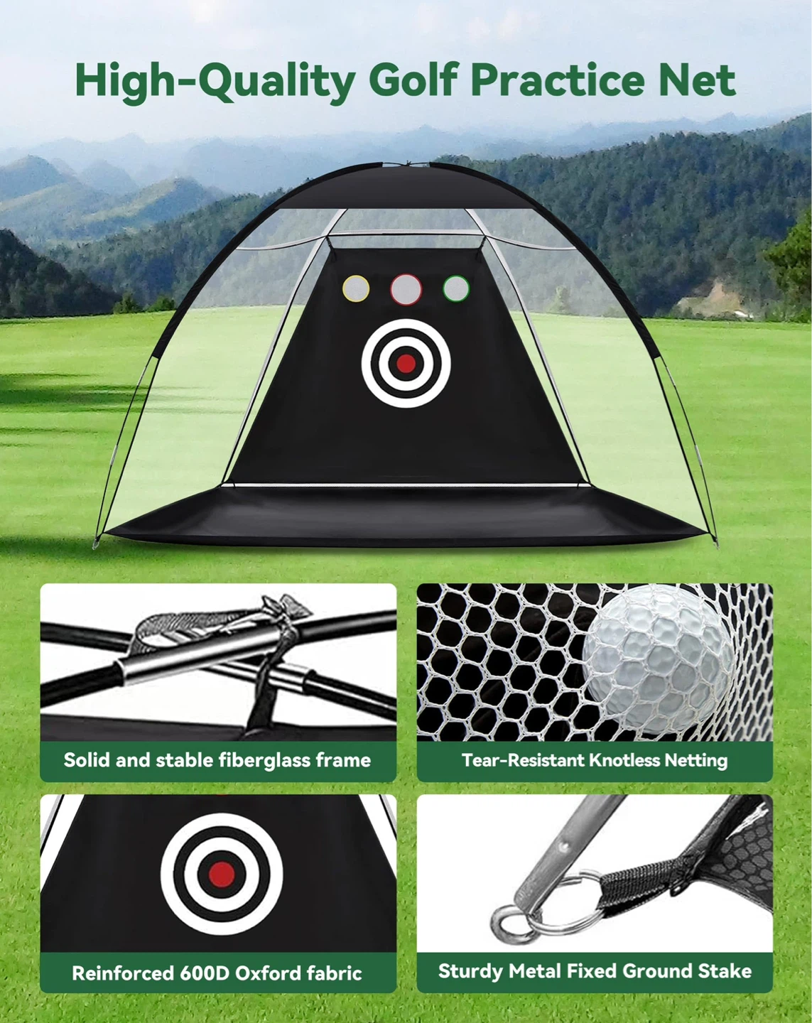 Outdoor Indoor Golf Hitting Net with 10 Balls - 10’x7’ - photo 3