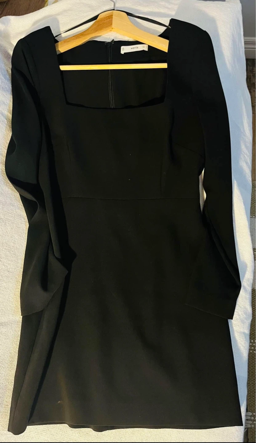 MANGO Black Square Neck Dress - photo 4