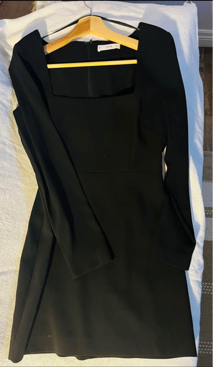 MANGO Black Square Neck Dress - photo 3
