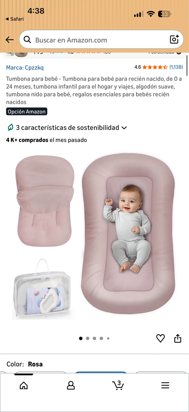Baby Lounger and Napper for Newborns - Pink