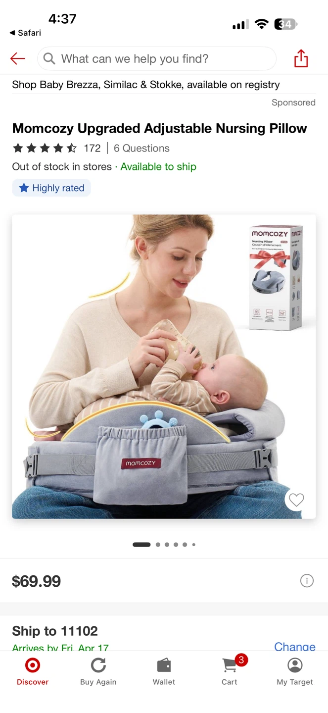 Momcozy Upgraded Adjustable Nursing Pillow