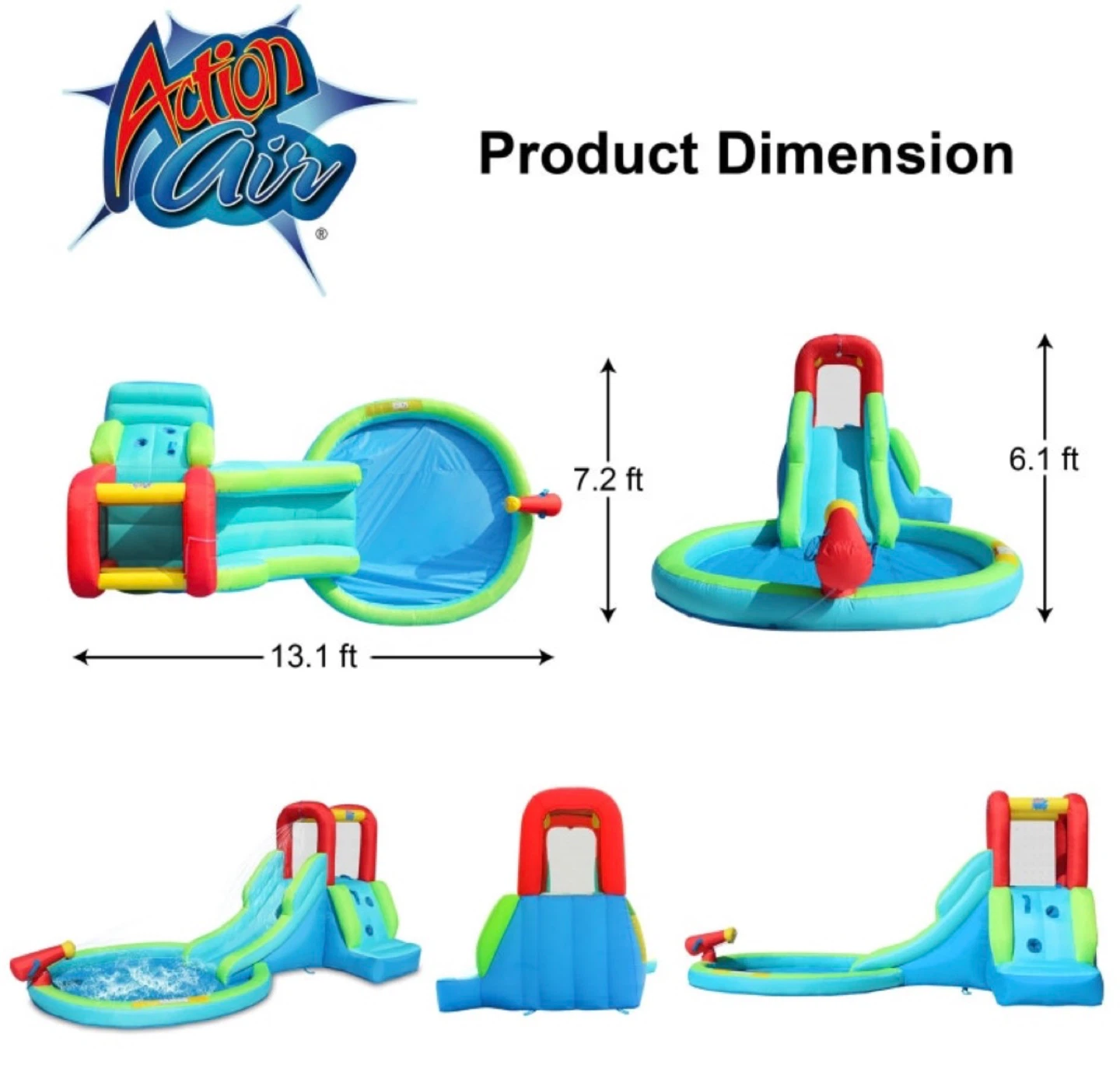 ACTION AIR Inflatable Bounce House w Slide for Wet + Dry - photo 2