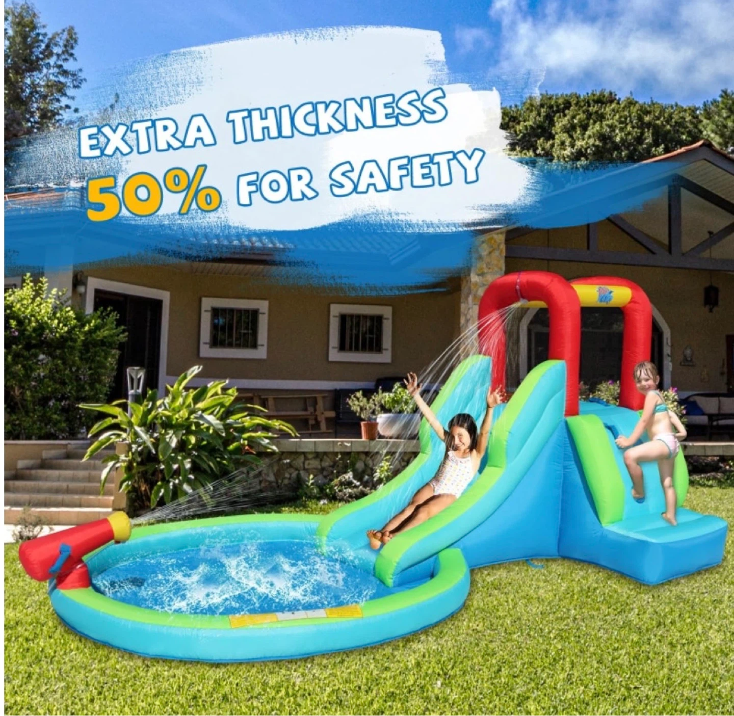 ACTION AIR Inflatable Bounce House w Slide for Wet + Dry - photo 3