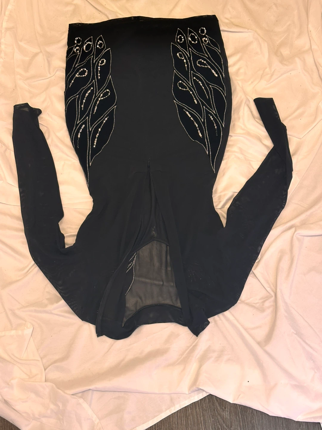 Guess Black Mesh Beaded Dress Size M - photo 4