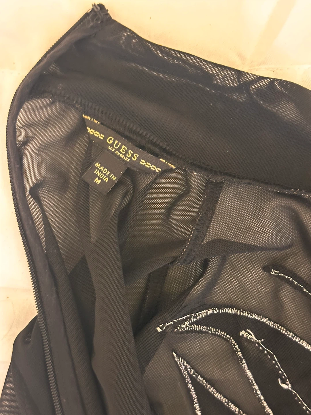 Guess Black Mesh Beaded Dress Size M - photo 5