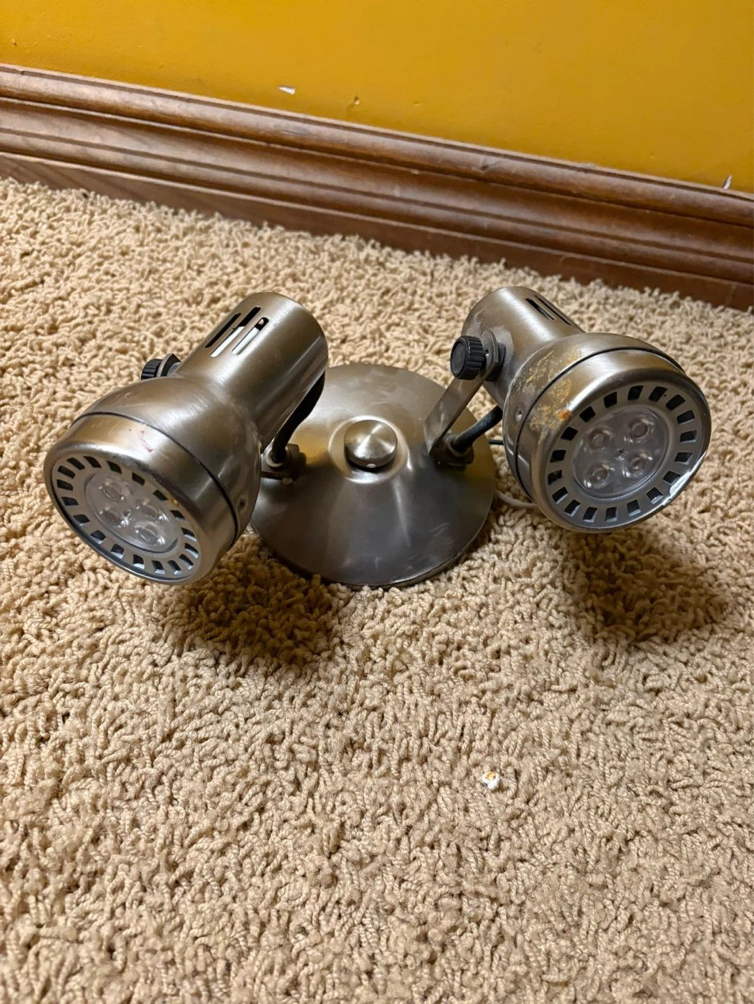 Brushed Nickel Double Spot Light Fixture