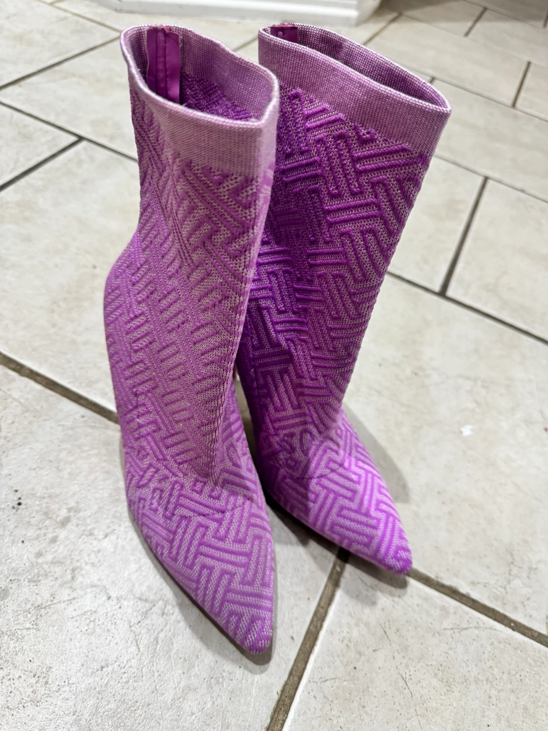 ALDO Purple Knit Pointed Toe Stiletto Heels