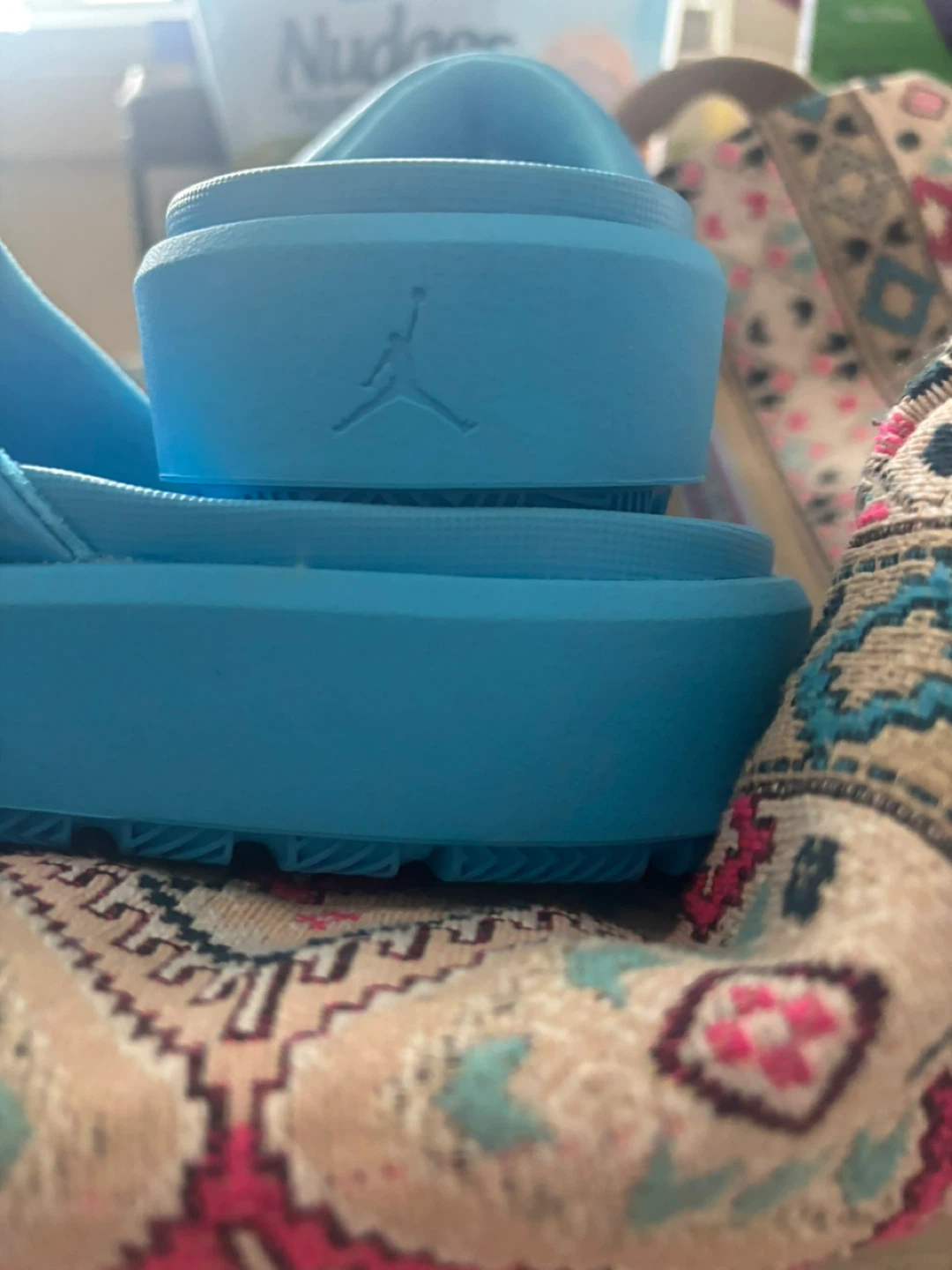 Air Jordan Slides - Blue, Size 8 - photo 3