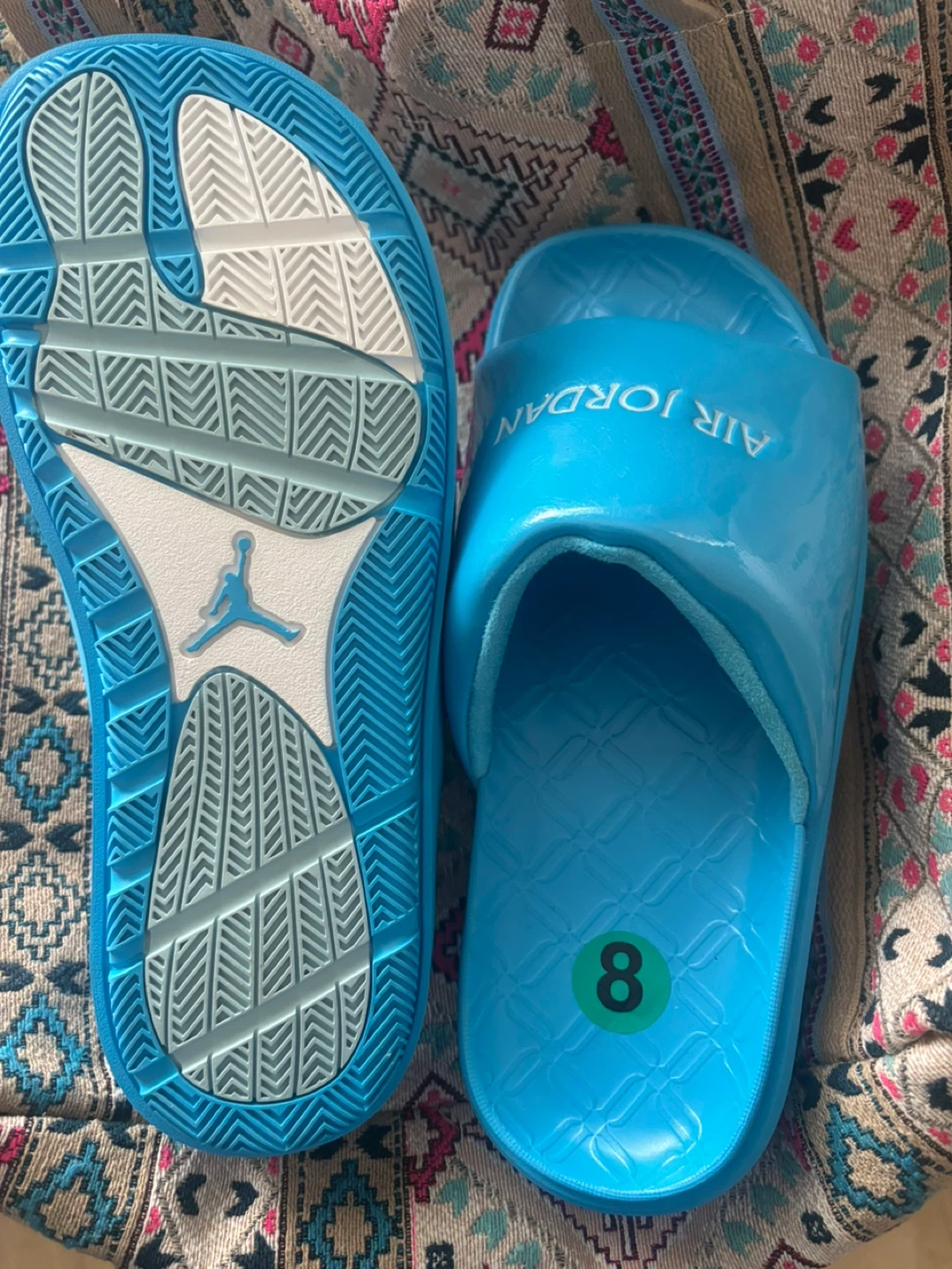 Air Jordan Slides - Blue, Size 8 - photo 2
