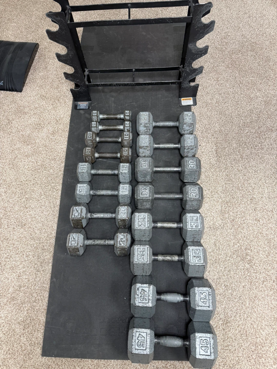 Hex Dumbbell Set with Rack