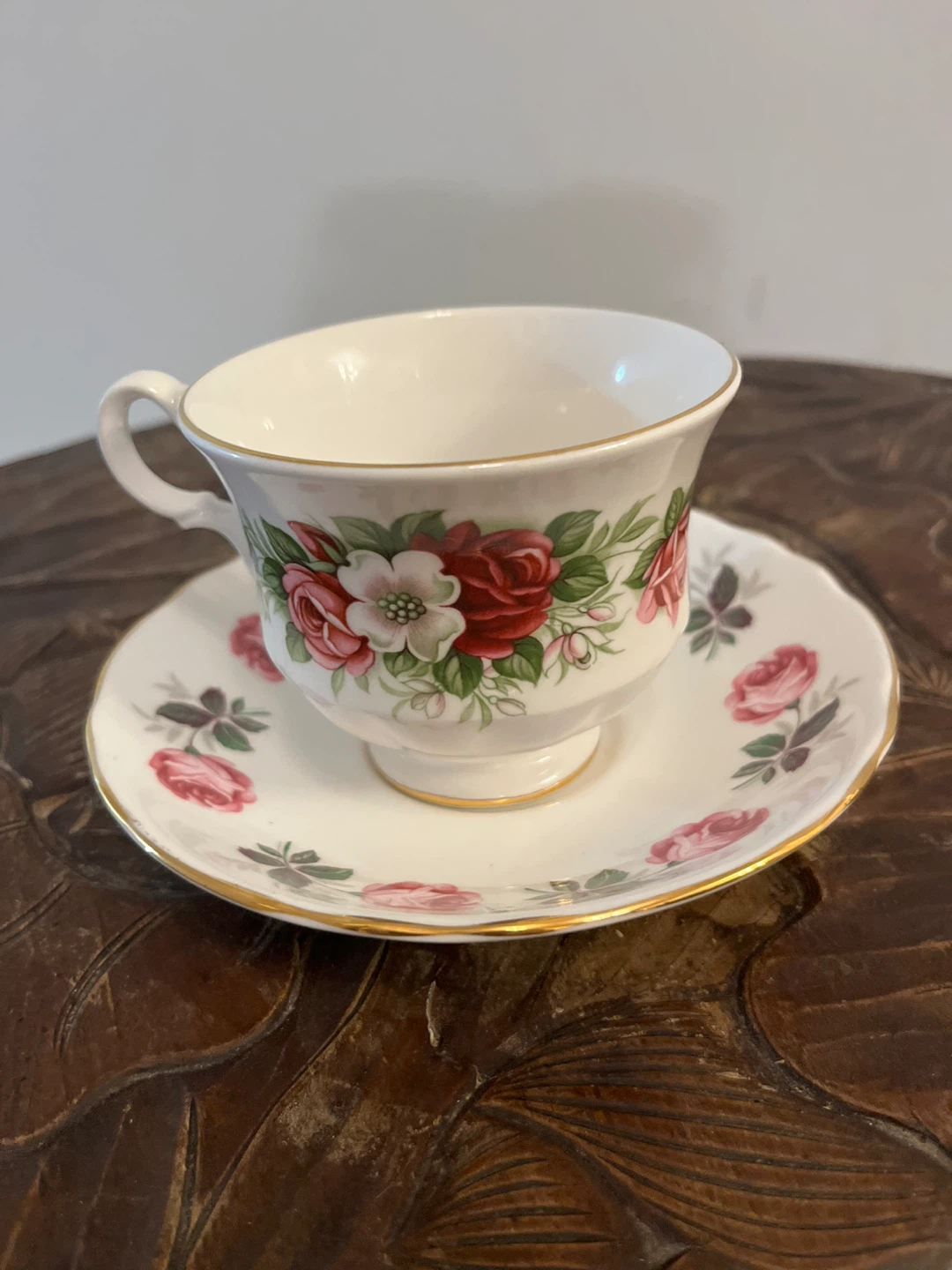 Vintage Floral Teacup and Saucer Set