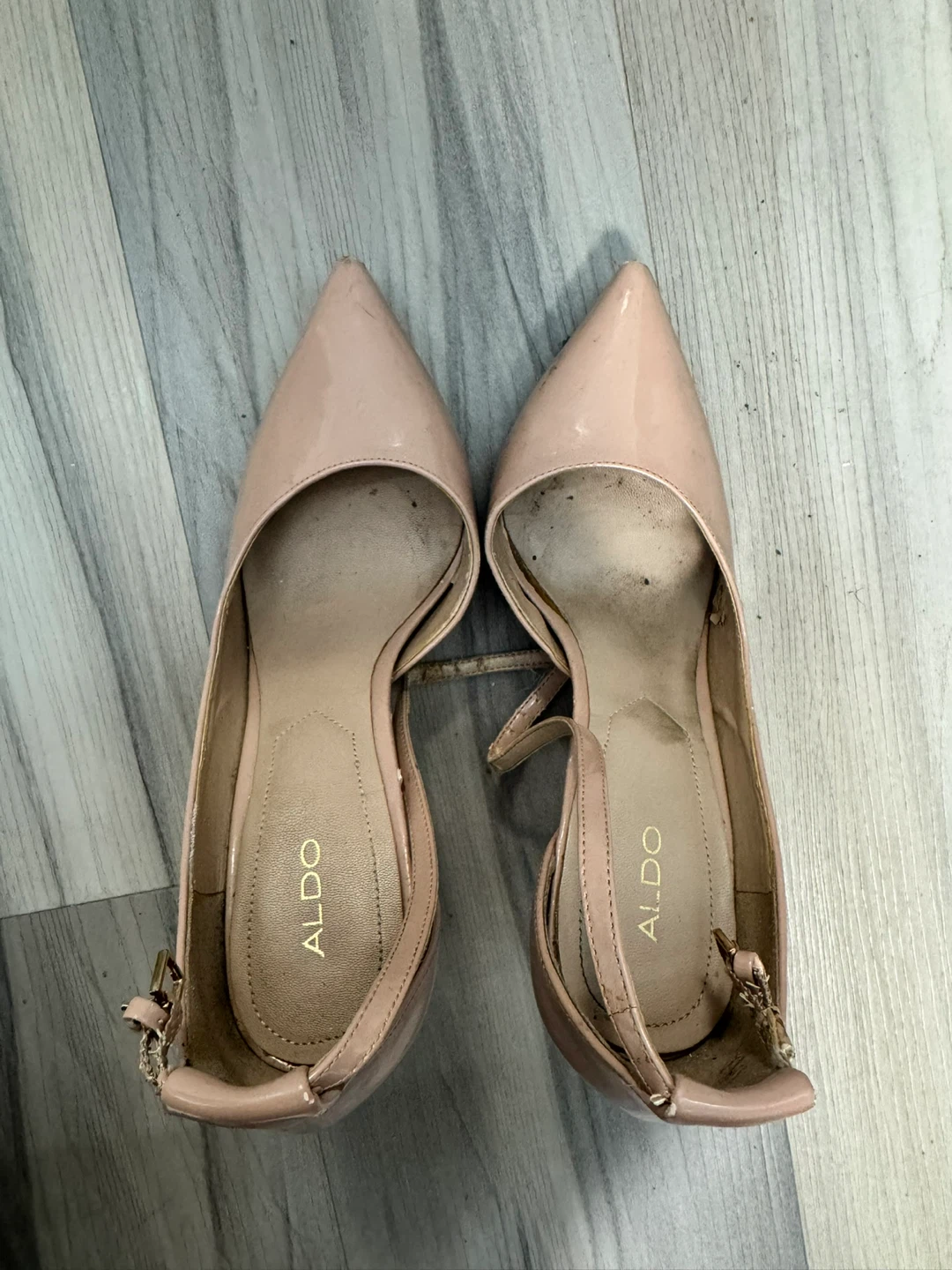 ALDO Pink Patent Heels with Ankle Strap