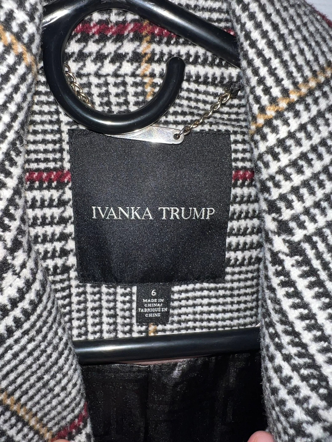 Ivanka Trump Plaid Double-Breasted Peplum Coat Size 6 - photo 3