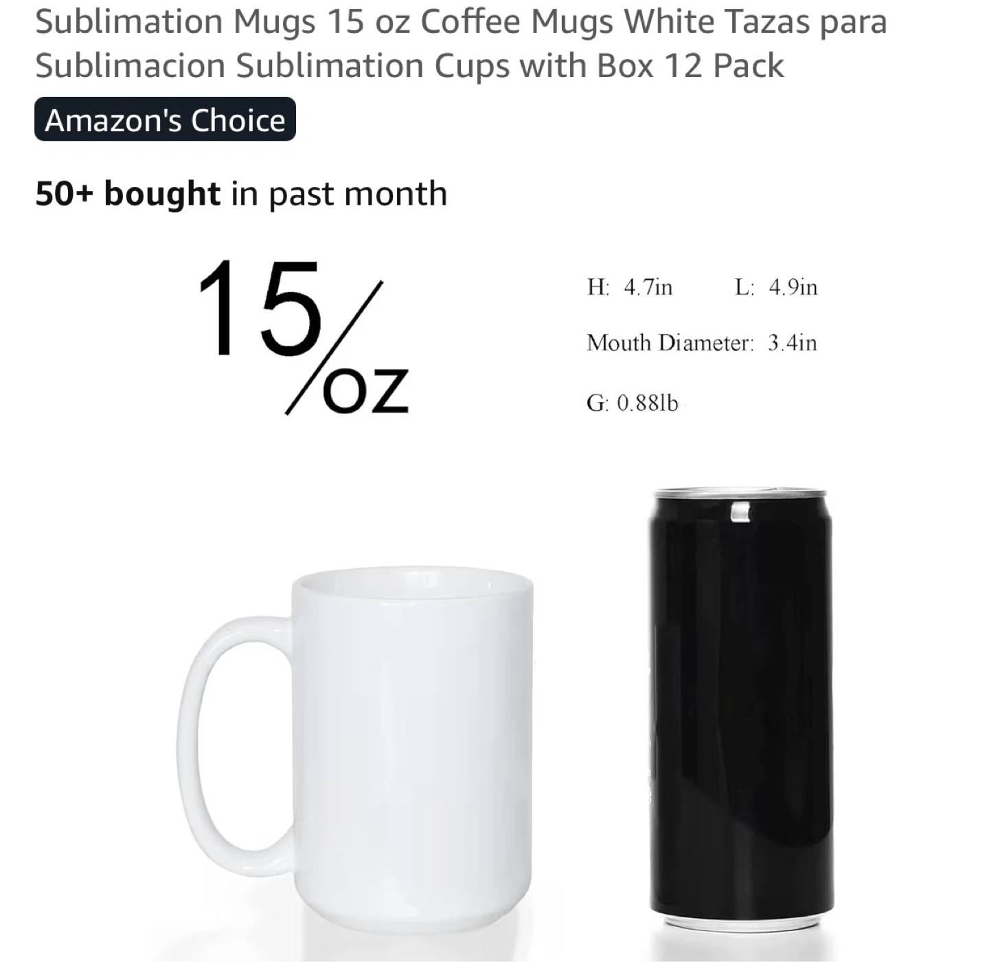ABSH 15 oz Porcelain Sublimation Mugs - 12 Pack - photo 5