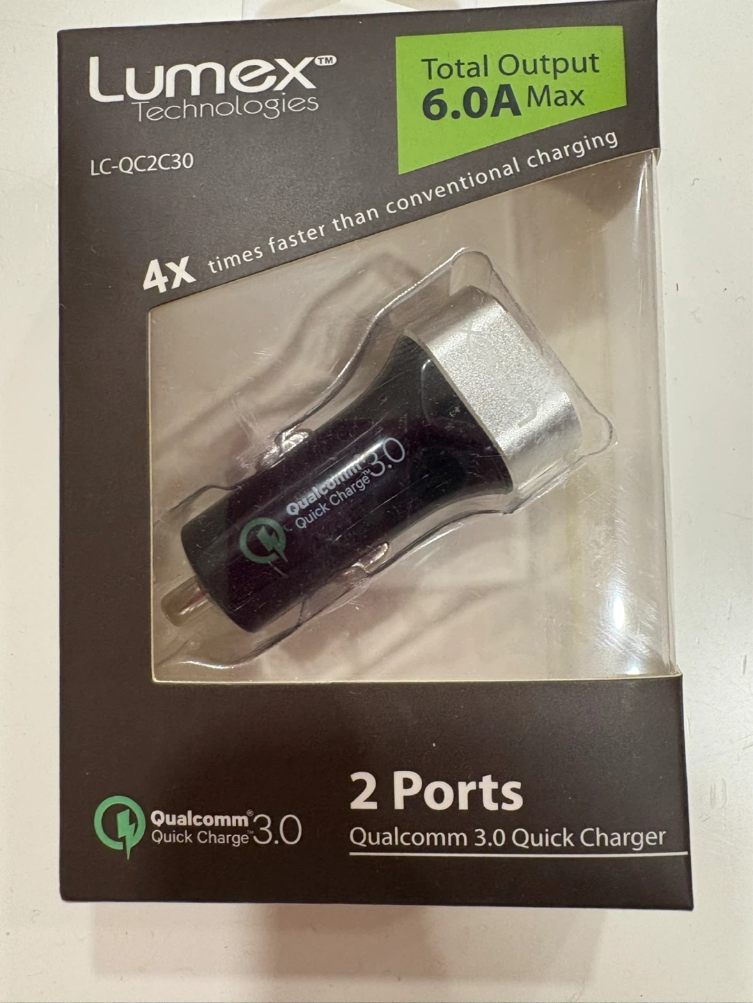 Lumex Technologies 2-Port Qualcomm 3.0 Quick Charger LC-QC2C30