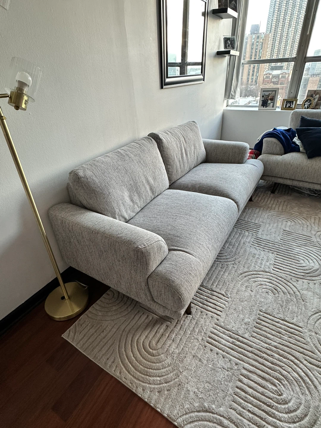 Light Gray Two-Seater Sofa