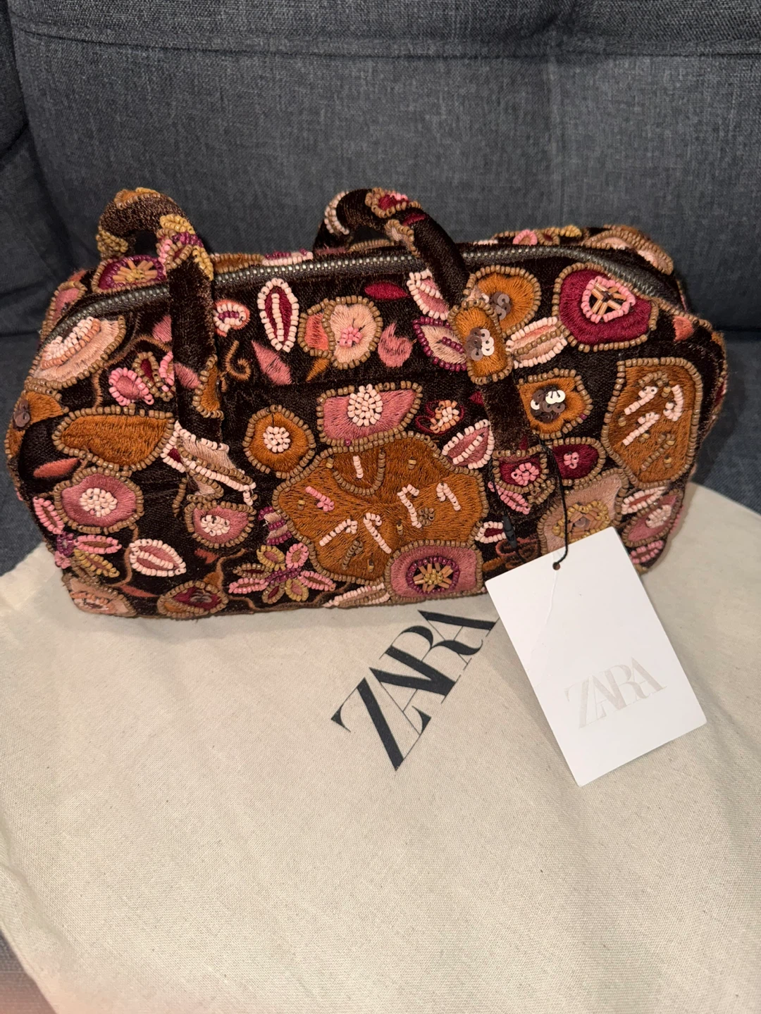 Brand New Zara Embroidered Bag