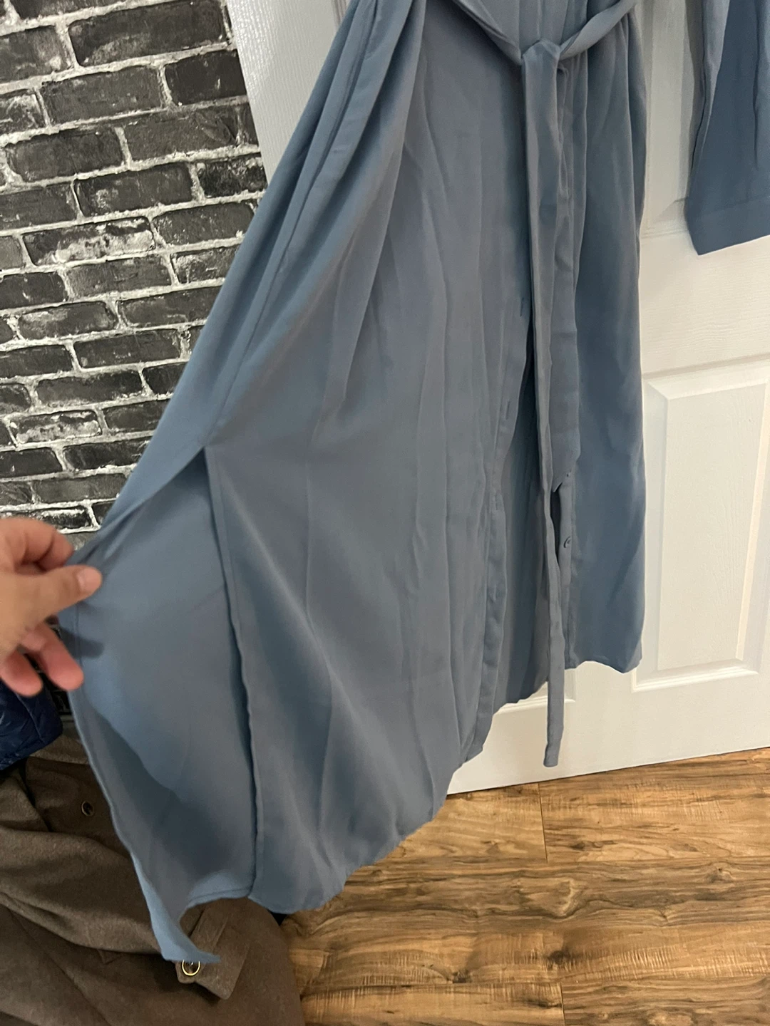 Blue Polyester Midi Dress - Size XL - photo 3
