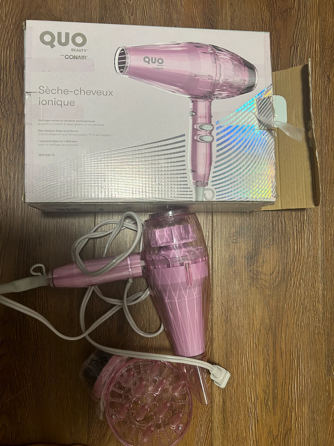 QUO Beauty by Conair Ionic Hair Dryer Pink