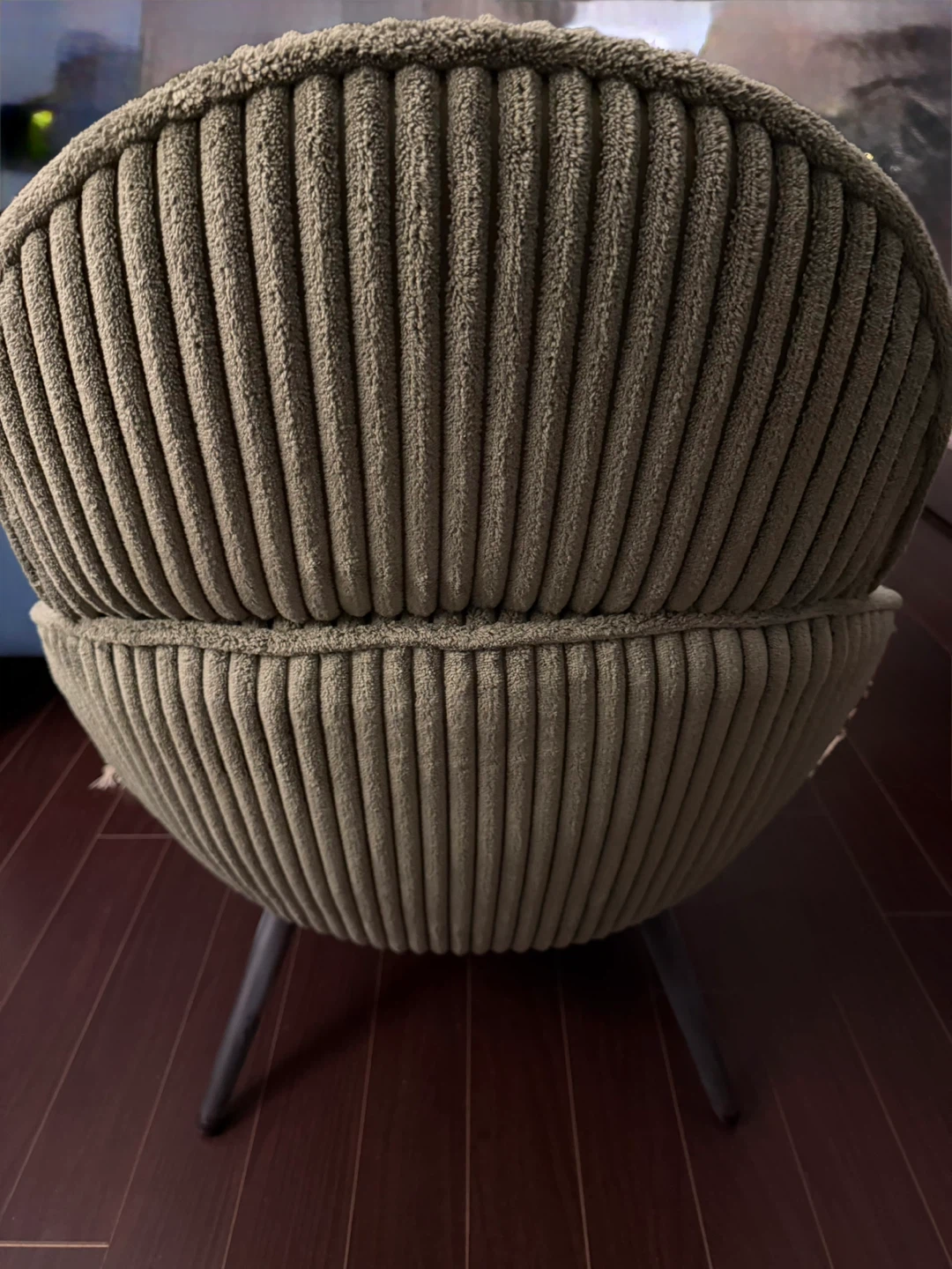 Green Corduroy Accent Chair with Two Pillows - photo 3