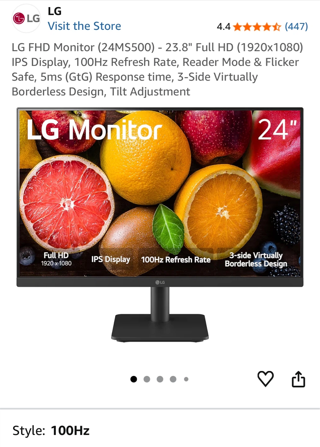 LG 23.8" FHD 100Hz Monitor