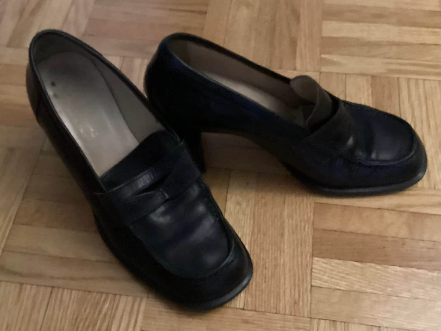 Black Leather Loafer Heels collection - photo 4