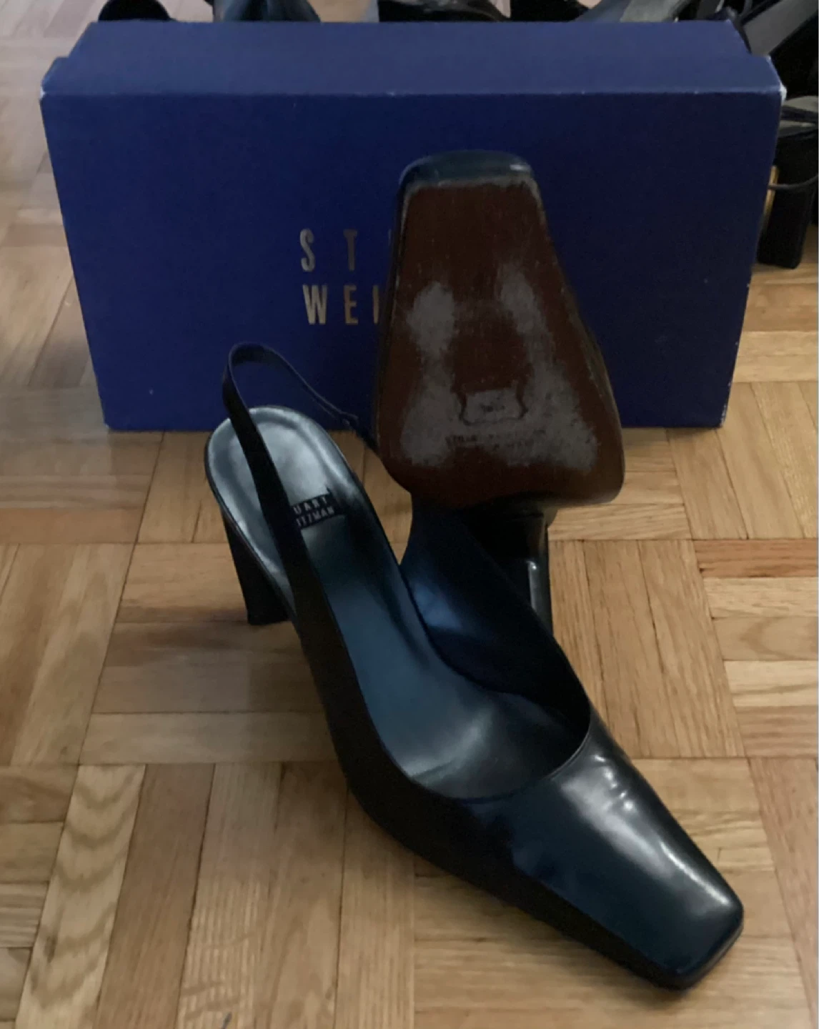 Stuart Weitzman Navy Blue Slingback Heels - photo 2