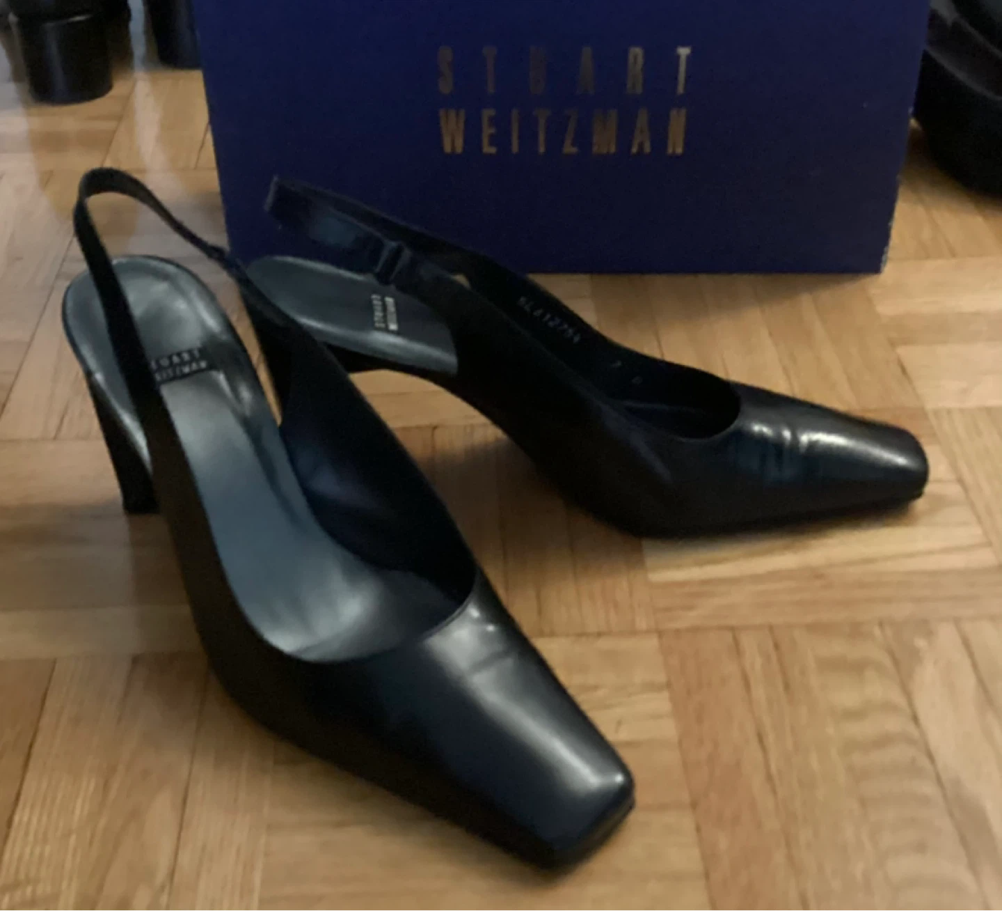 Stuart Weitzman Navy Blue Slingback Heels