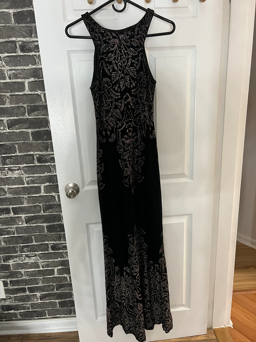 Juicy Apparel Black Glitter Print Maxi Dress Size 3/4 - photo 4