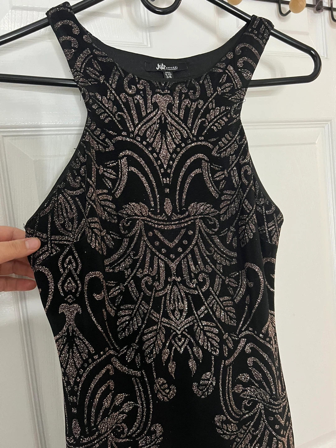 Juicy Apparel Black Glitter Print Maxi Dress Size 3/4 - photo 3