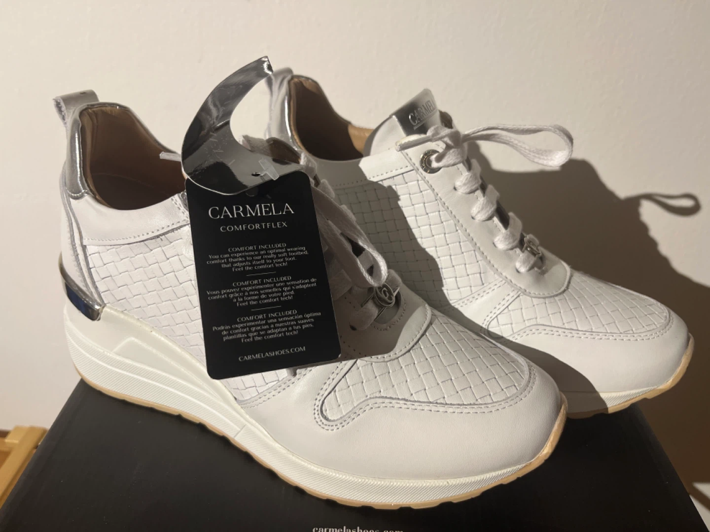 Carmela Comfortflex White Wedge Sneakers - photo 4