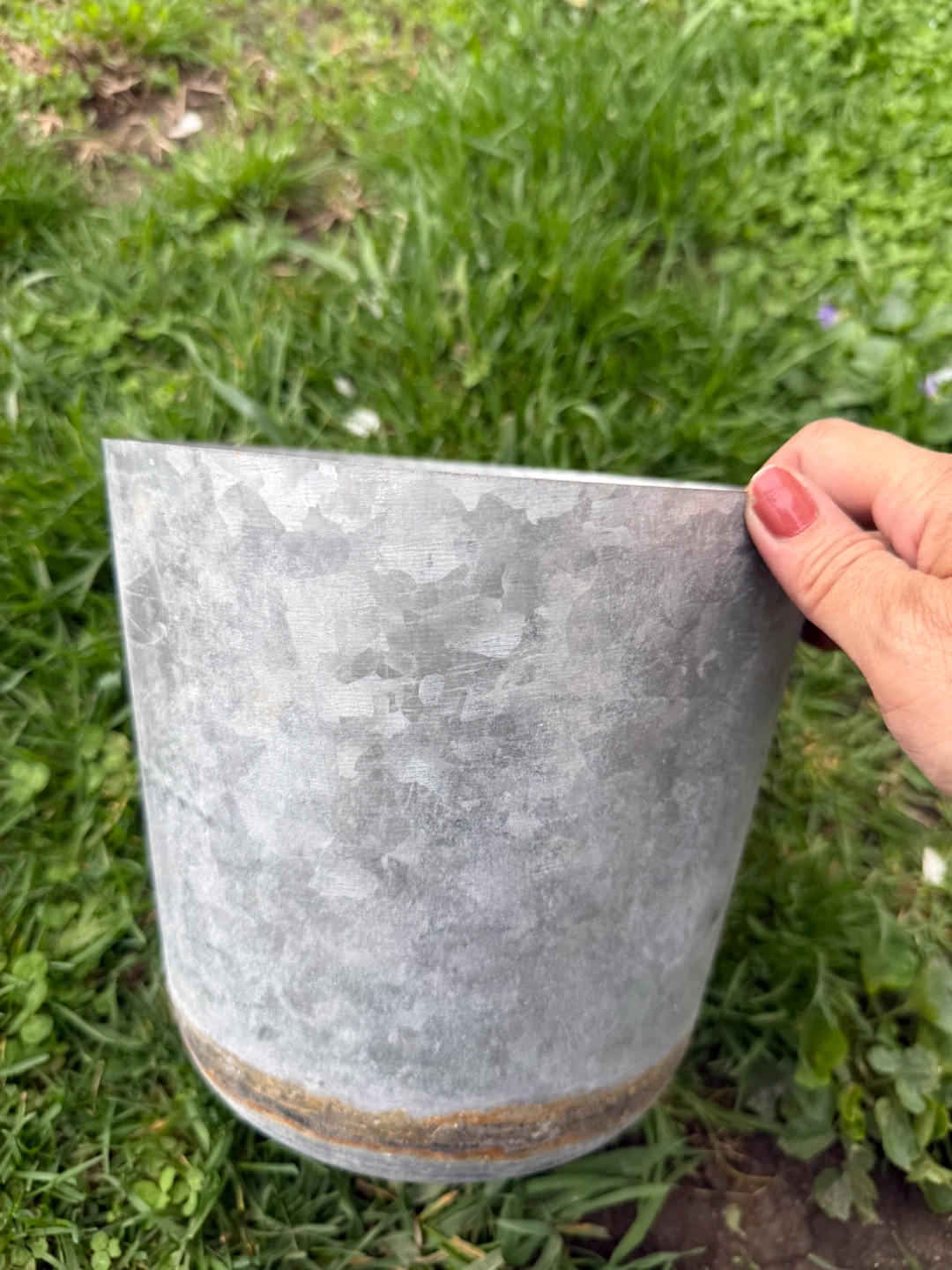 Galvanized Metal Planter Pot