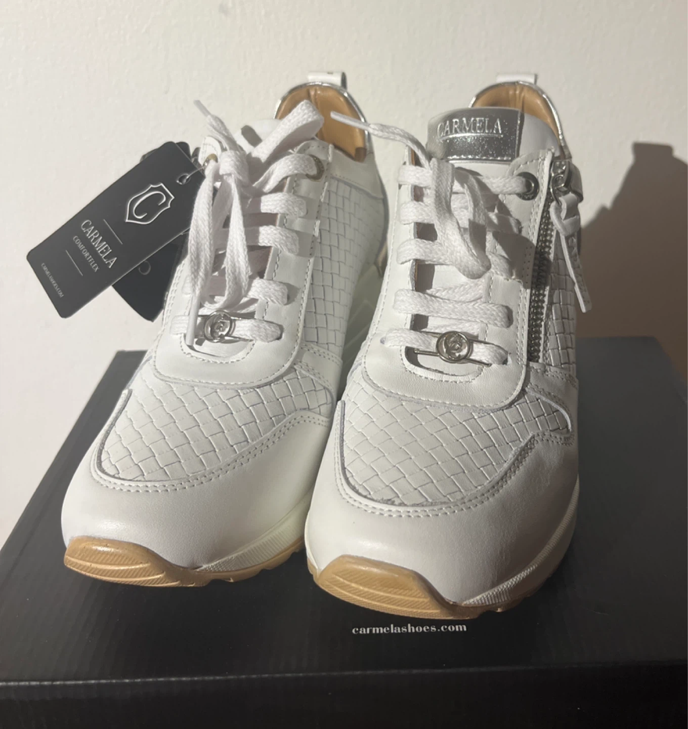 Carmela Comfortflex White Wedge Sneakers - photo 3