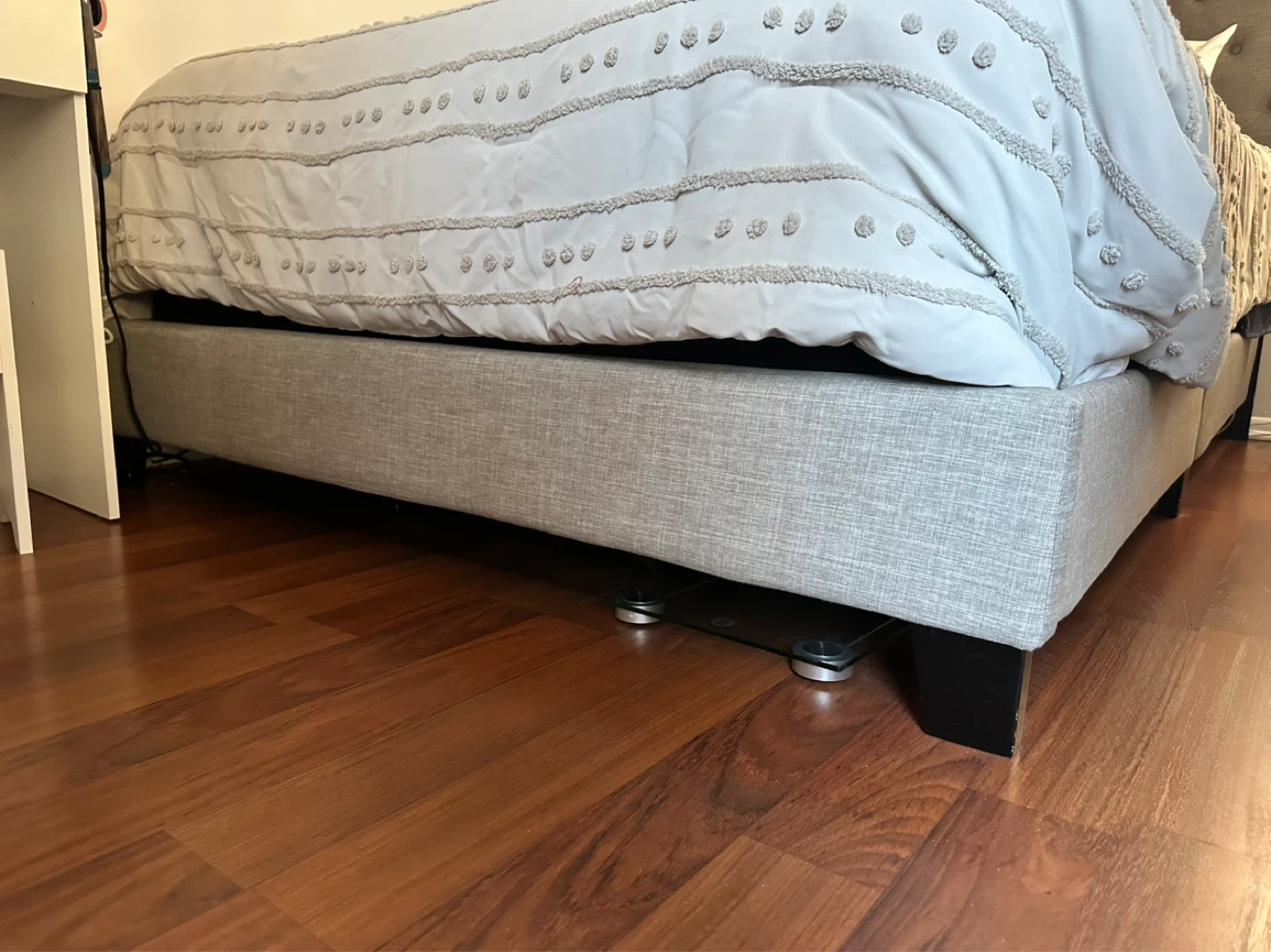 Gray Upholstered Queen Bed Frame with Headboard - photo 2