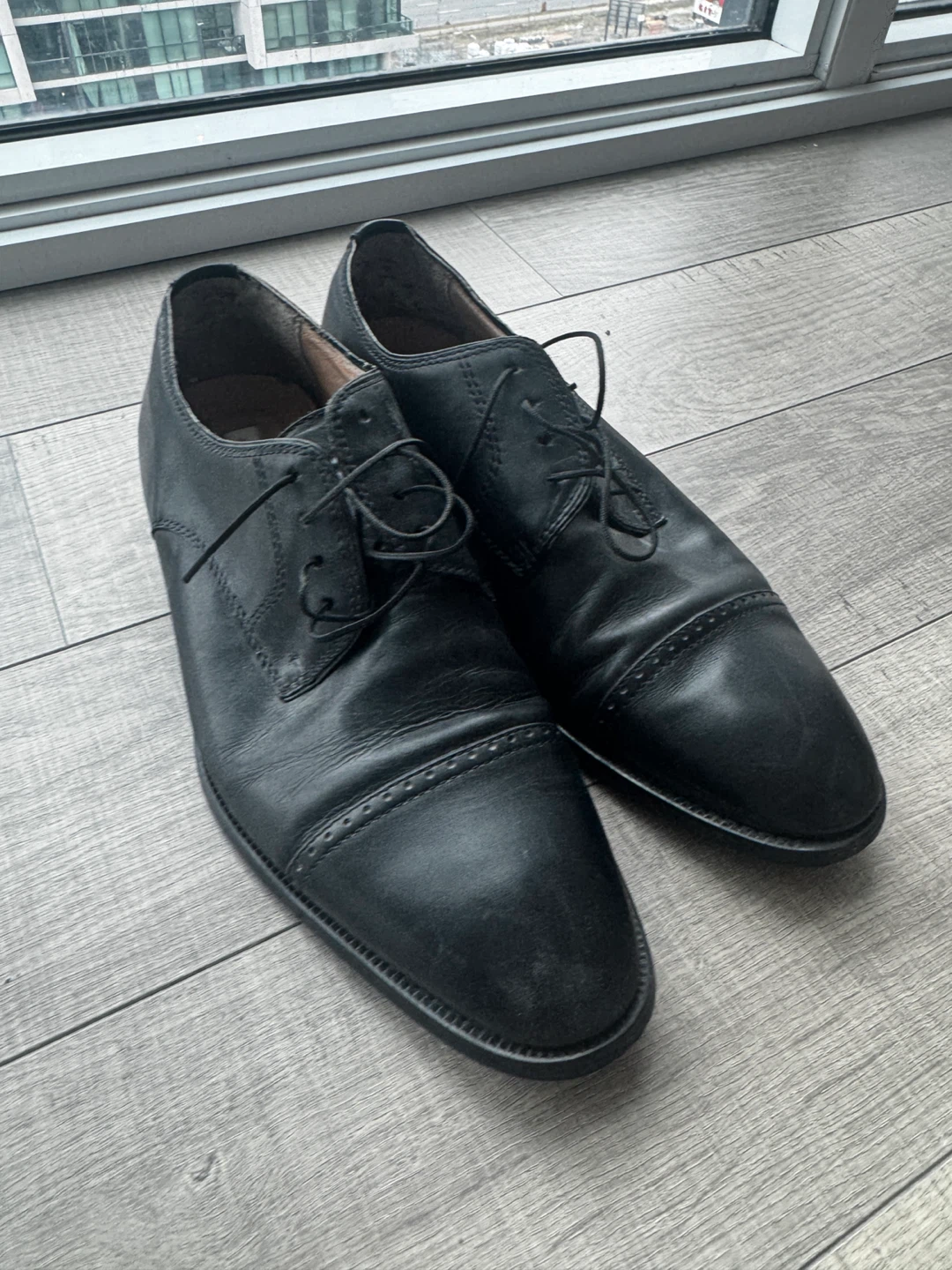 Joseph Abboud Black Leather Dress Shoes