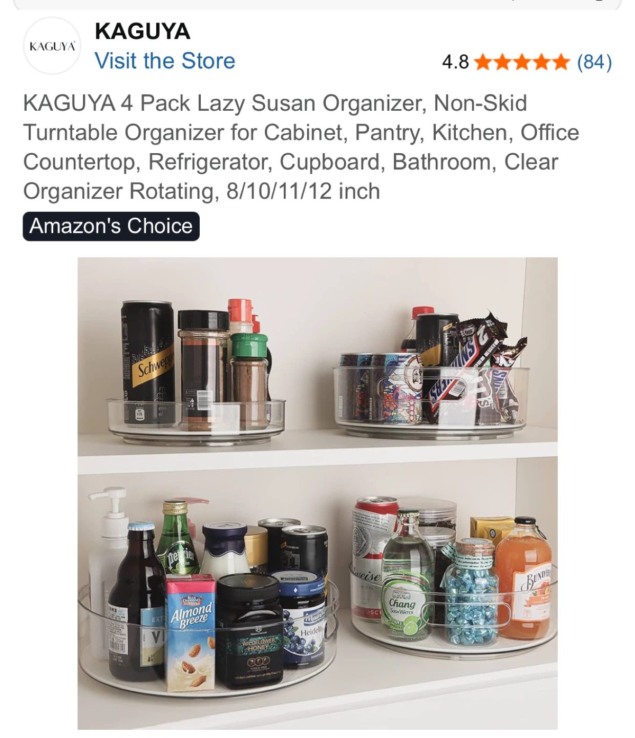 KAGUYA 4 Pack Lazy Susan Organizer - 8/10/11/12 inch - photo 2