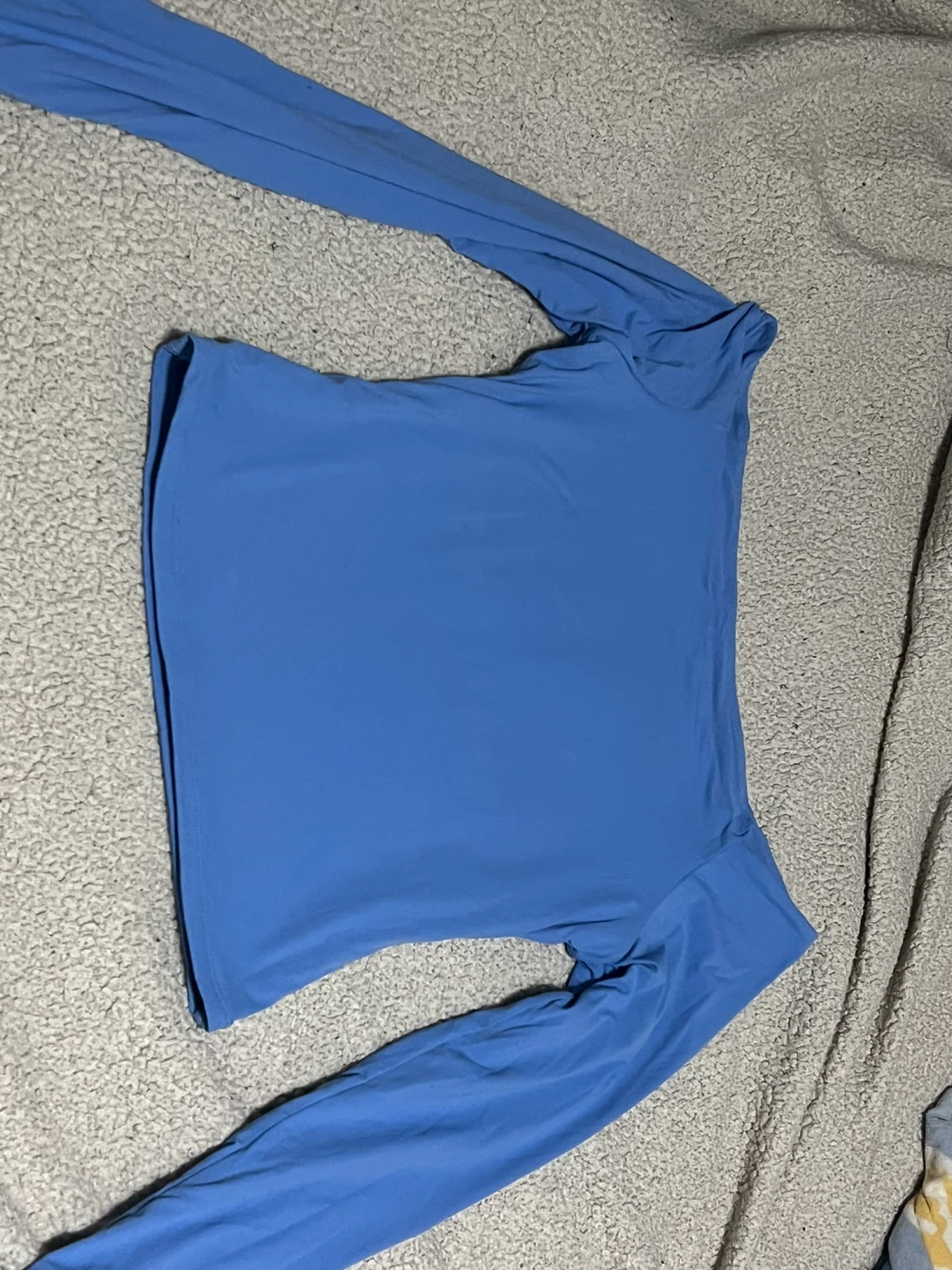 Blue Long Sleeve Top strapless