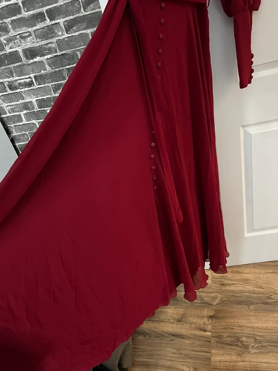 Neva Style Red Button-Front Maxi Dress Size 42 - photo 3