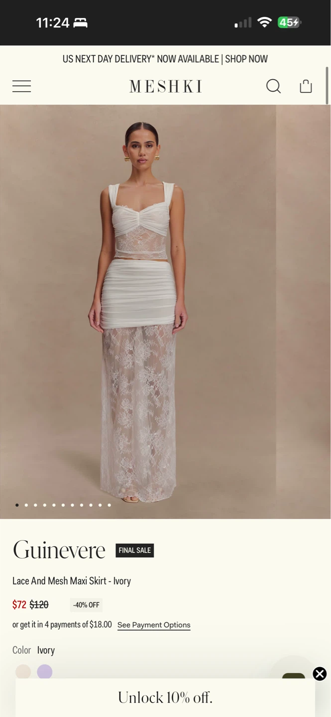 Meshki Guinevere Lace And Mesh Maxi Skirt and Top-Set - photo 2