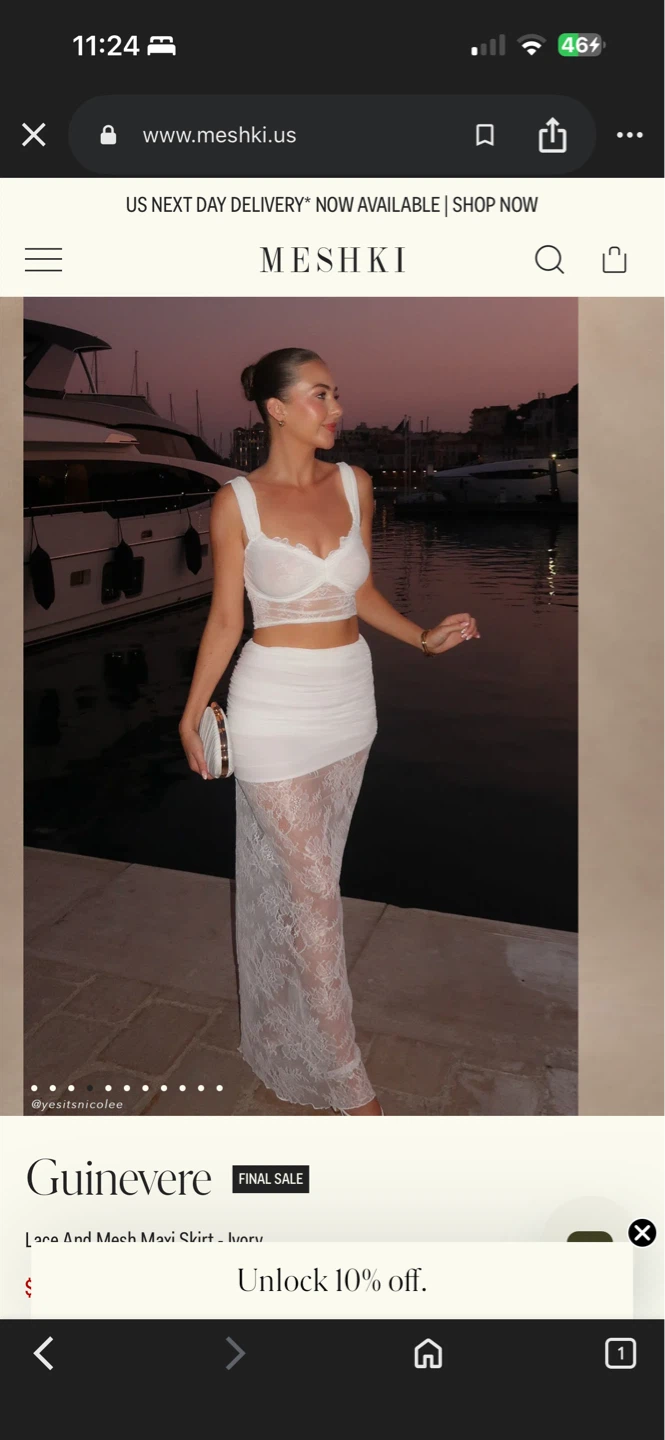 Meshki Guinevere Lace And Mesh Maxi Skirt and Top-Set