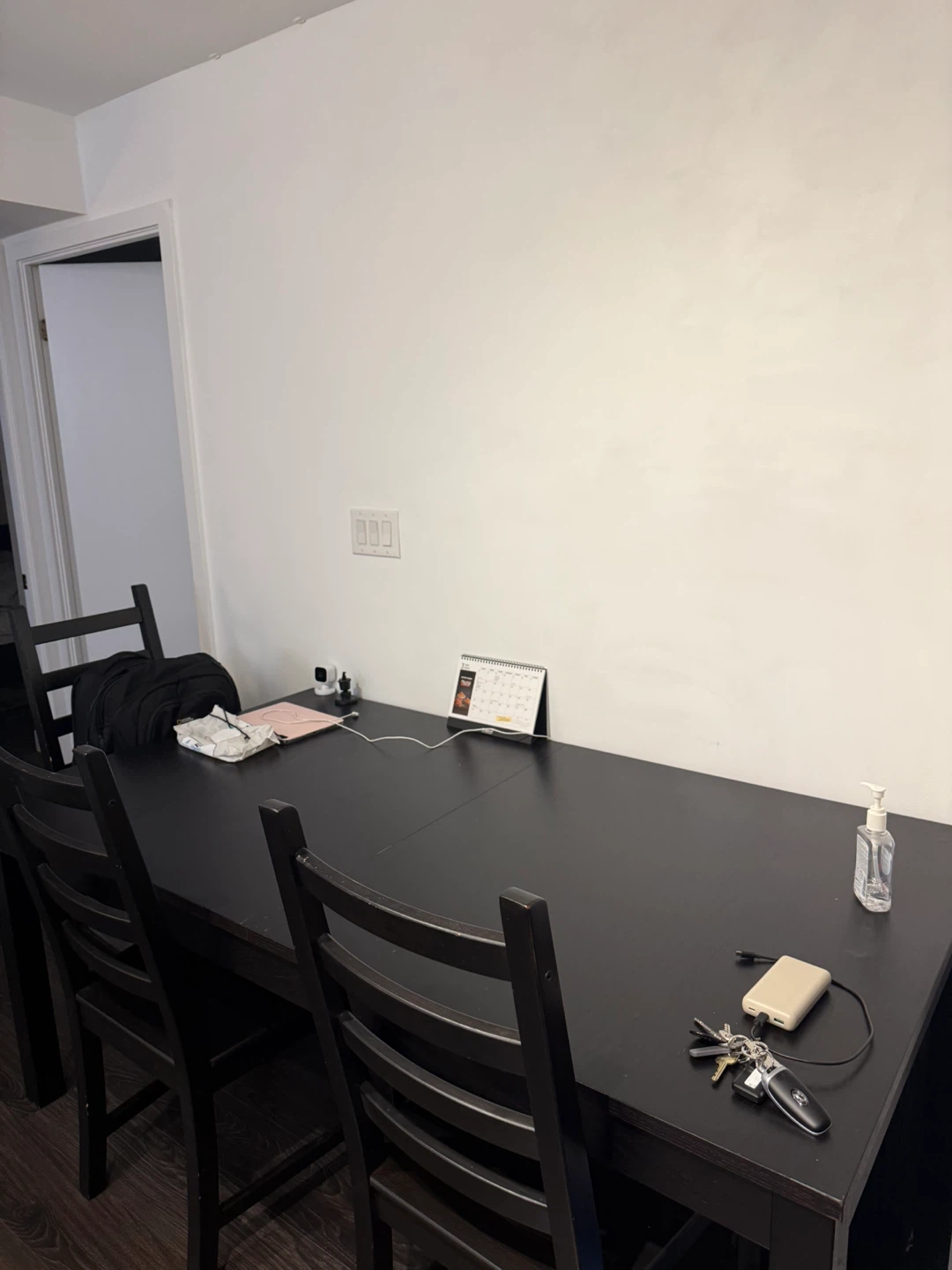 Black Dining Table with 3 Chairs