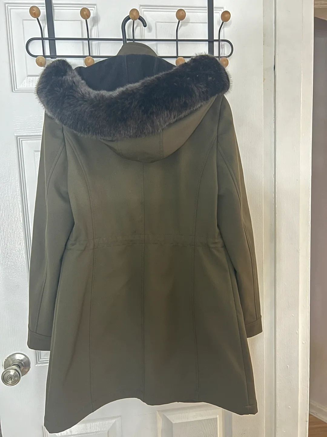 Ivanka Trump Olive Green Fur Hooded Parka Coat - photo 2