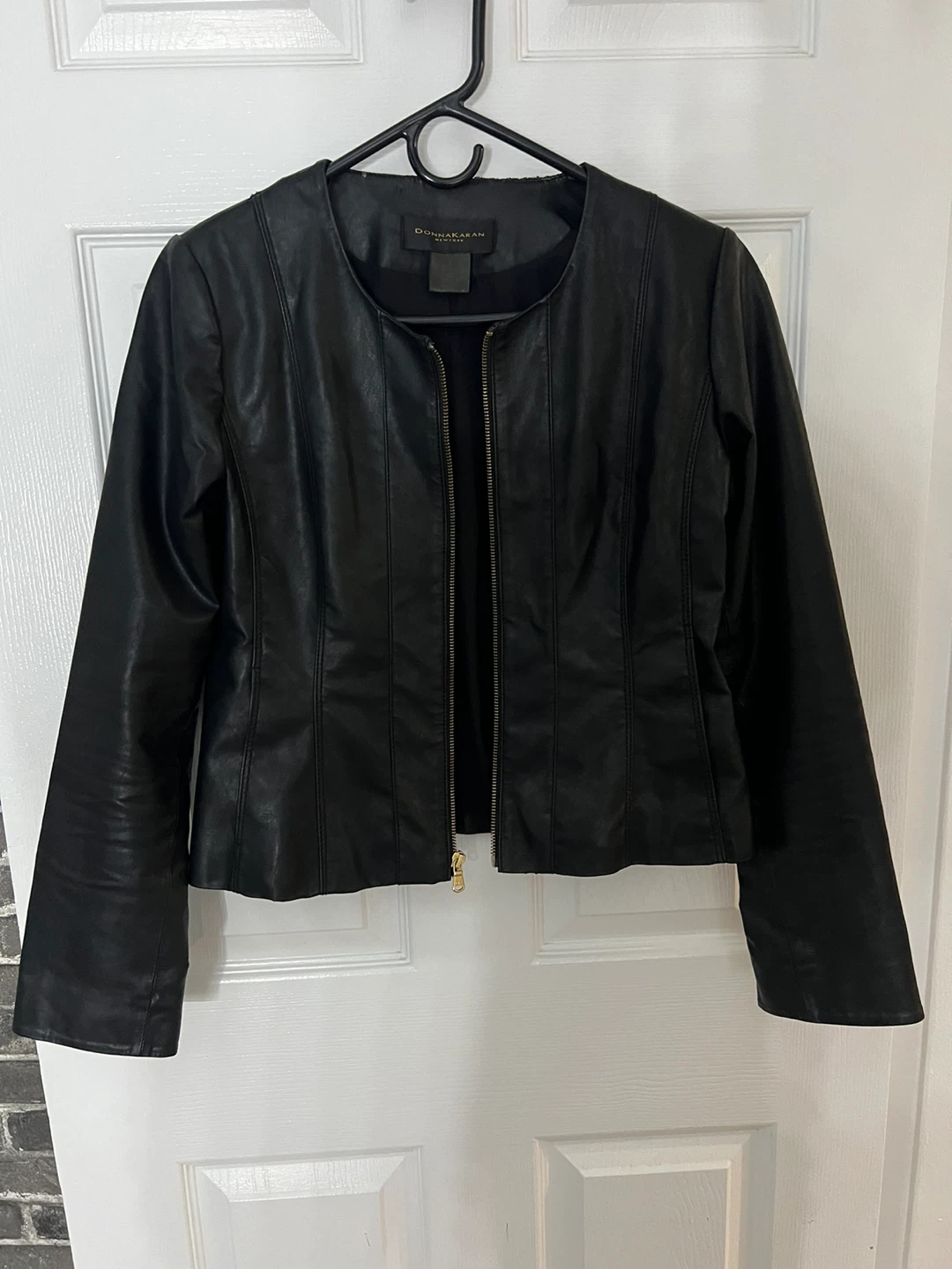 Donna Karan New York Black Leather Jacket - Size M - photo 2